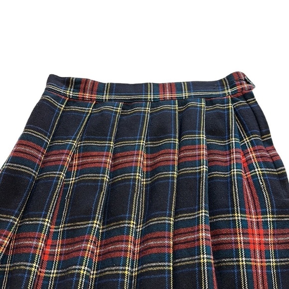Nat Gordon | Vintage Wool Tartan Pleated Plaid Midi Skirt - Size Small - Picture 3 of 10